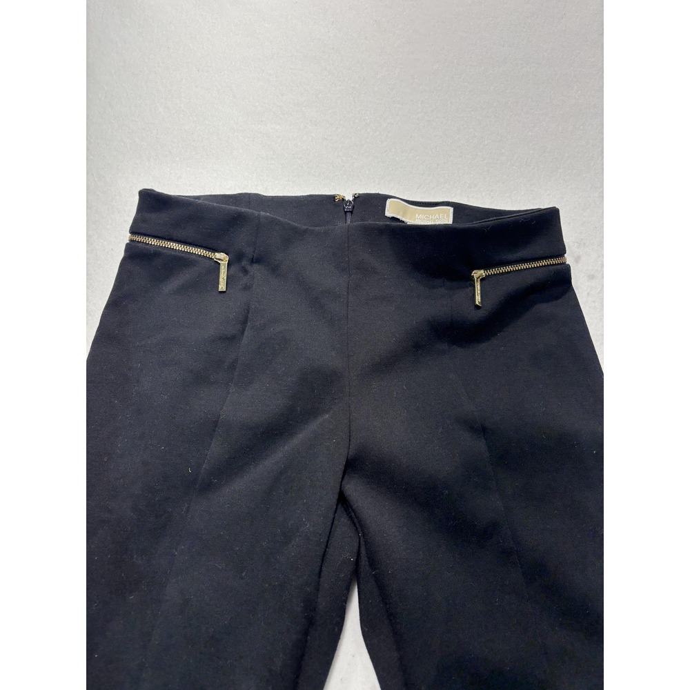 MICHAEL Michael Kors Pants Womens 6 Black Ponte Slim Ankle Zip Pocket Stretch - Picture 2 of 11